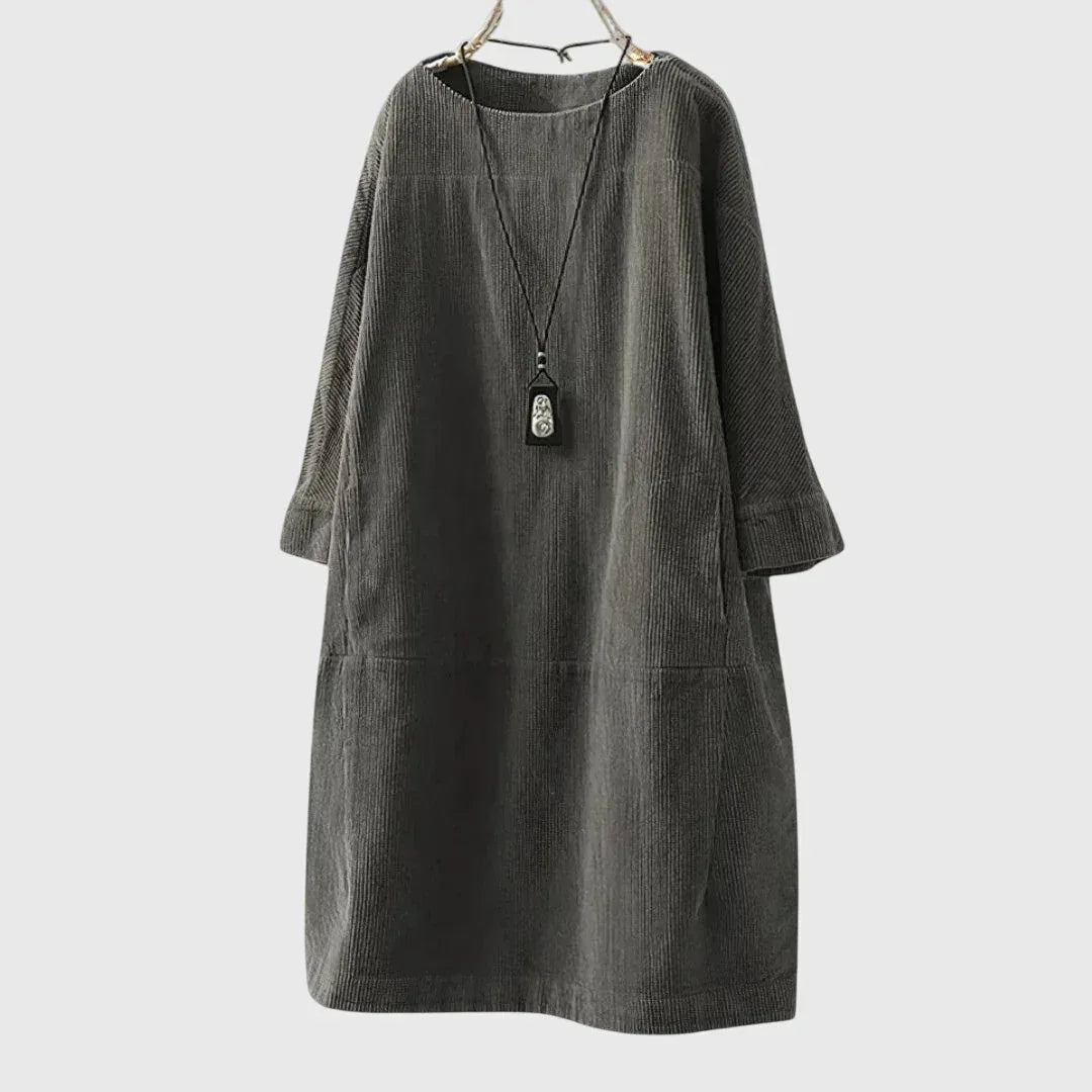 Grace | Relaxed Corduroy Midi Dress - Sarah and Emma Portland
