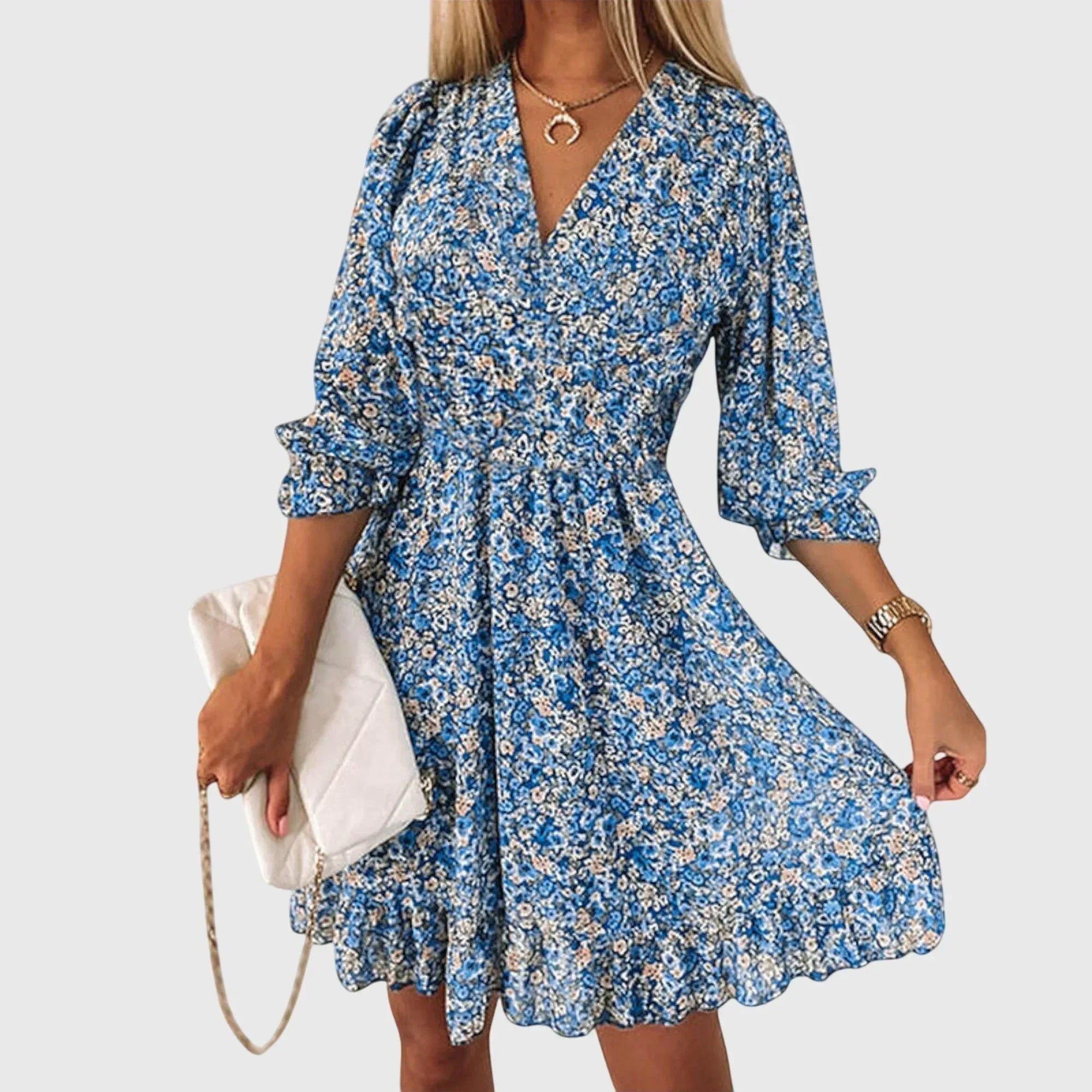 Elisa™ | Floral Puff Sleeve Dress - Sarah and Emma Portland
