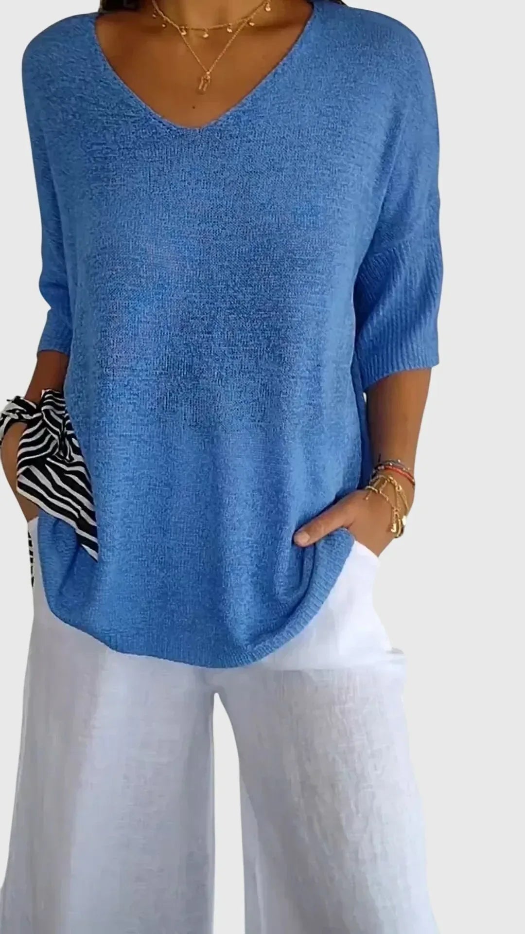 Cassandra™ | Elegant V-Neck Top - Sarah and Emma Portland