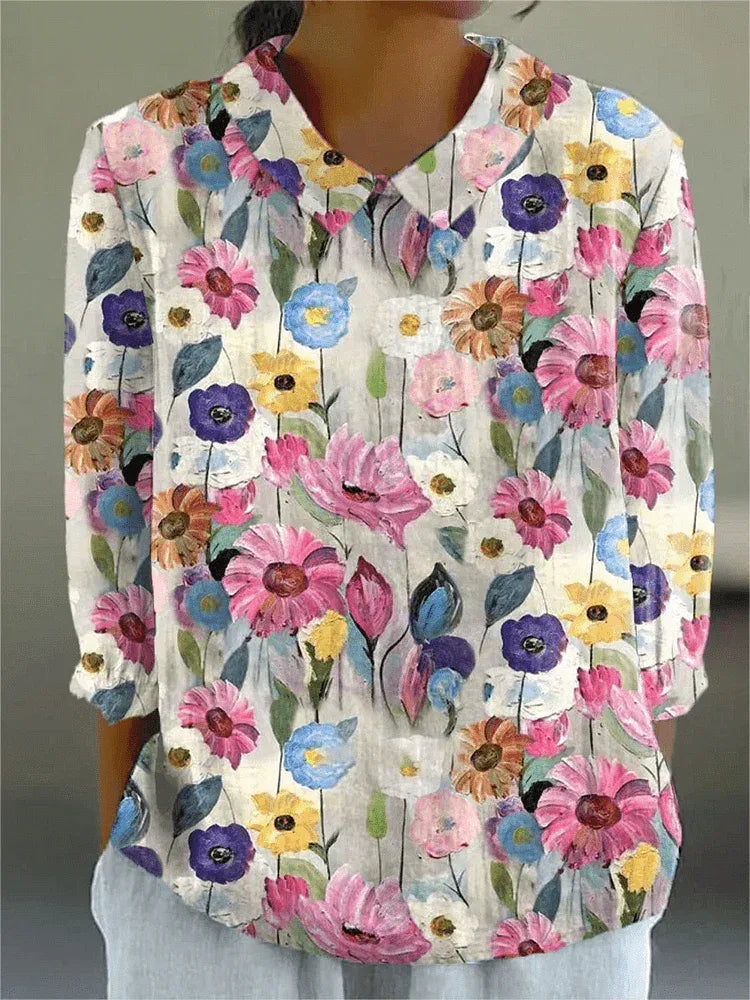 Jill | Artistic Floral Top - Sarah and Emma Portland