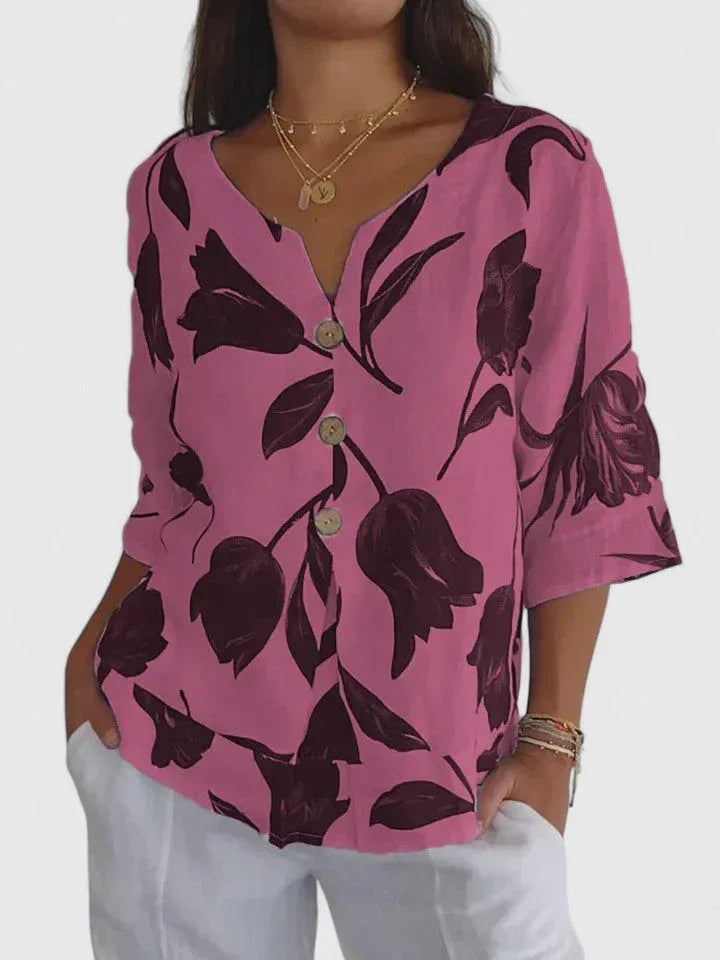 Laura | Comfortable V-Neck Blouse - Sarah and Emma Portland