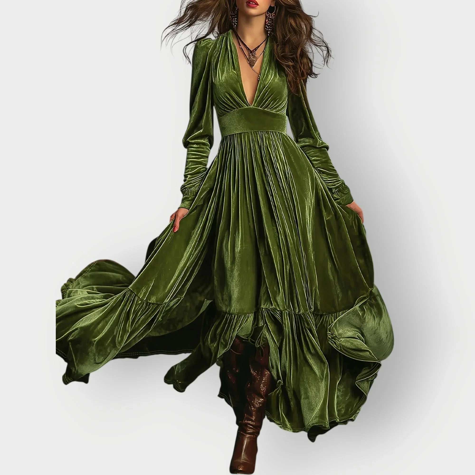 Alorae | Vintage A-Line Velvet Maxi Dress - Sarah and Emma Portland