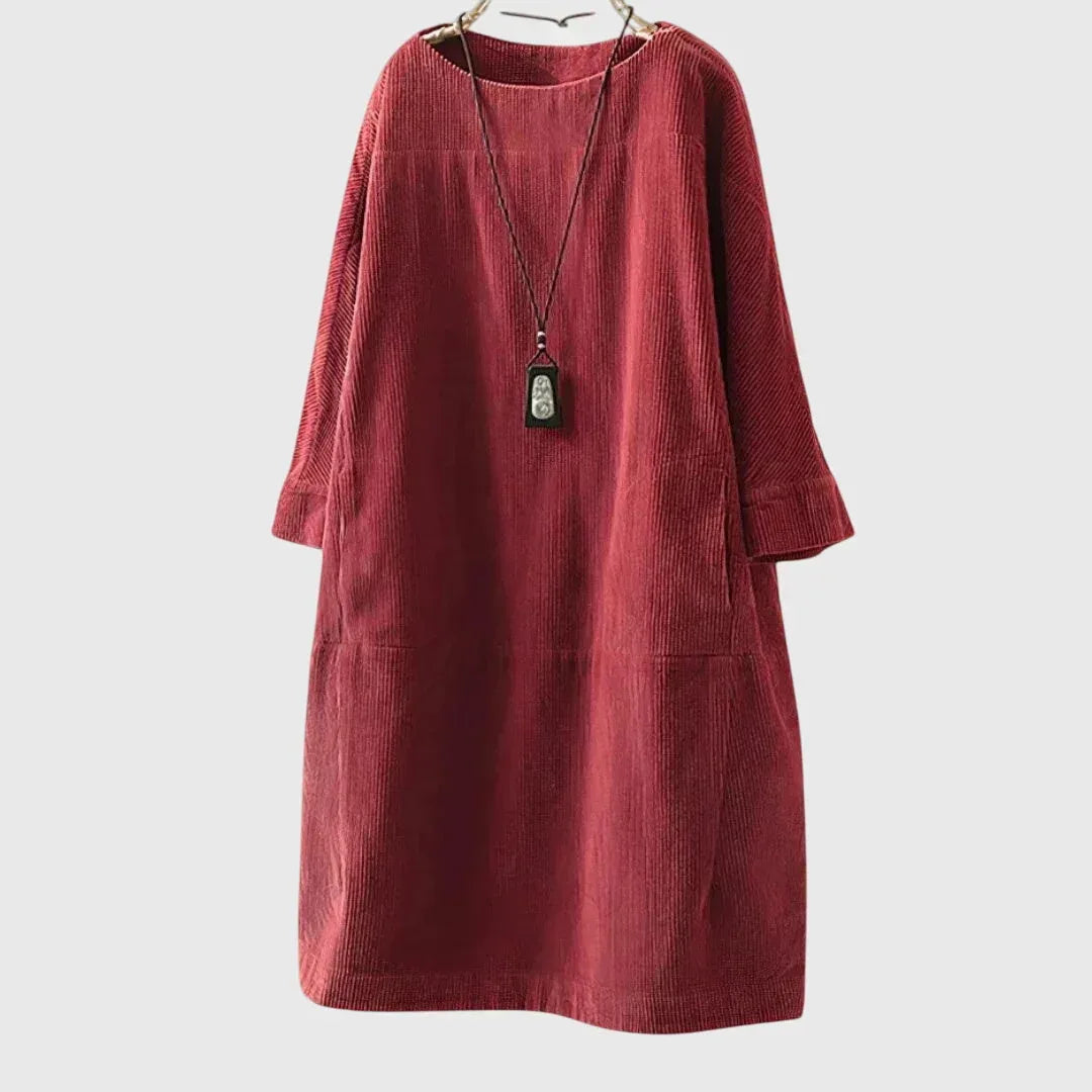Grace | Relaxed Corduroy Midi Dress - Sarah and Emma Portland
