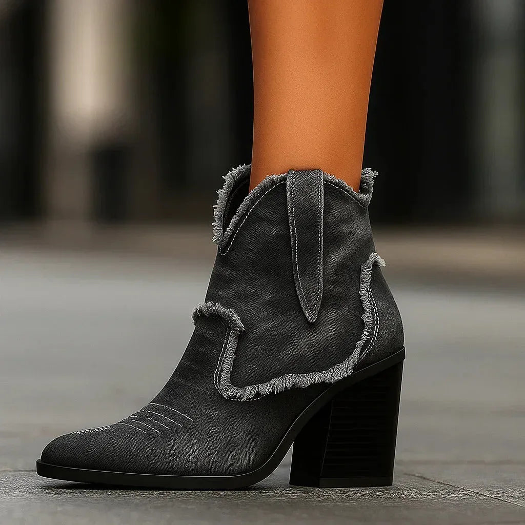 DAKOTA LYNN DENIM BOOTS - Sarah and Emma Portland
