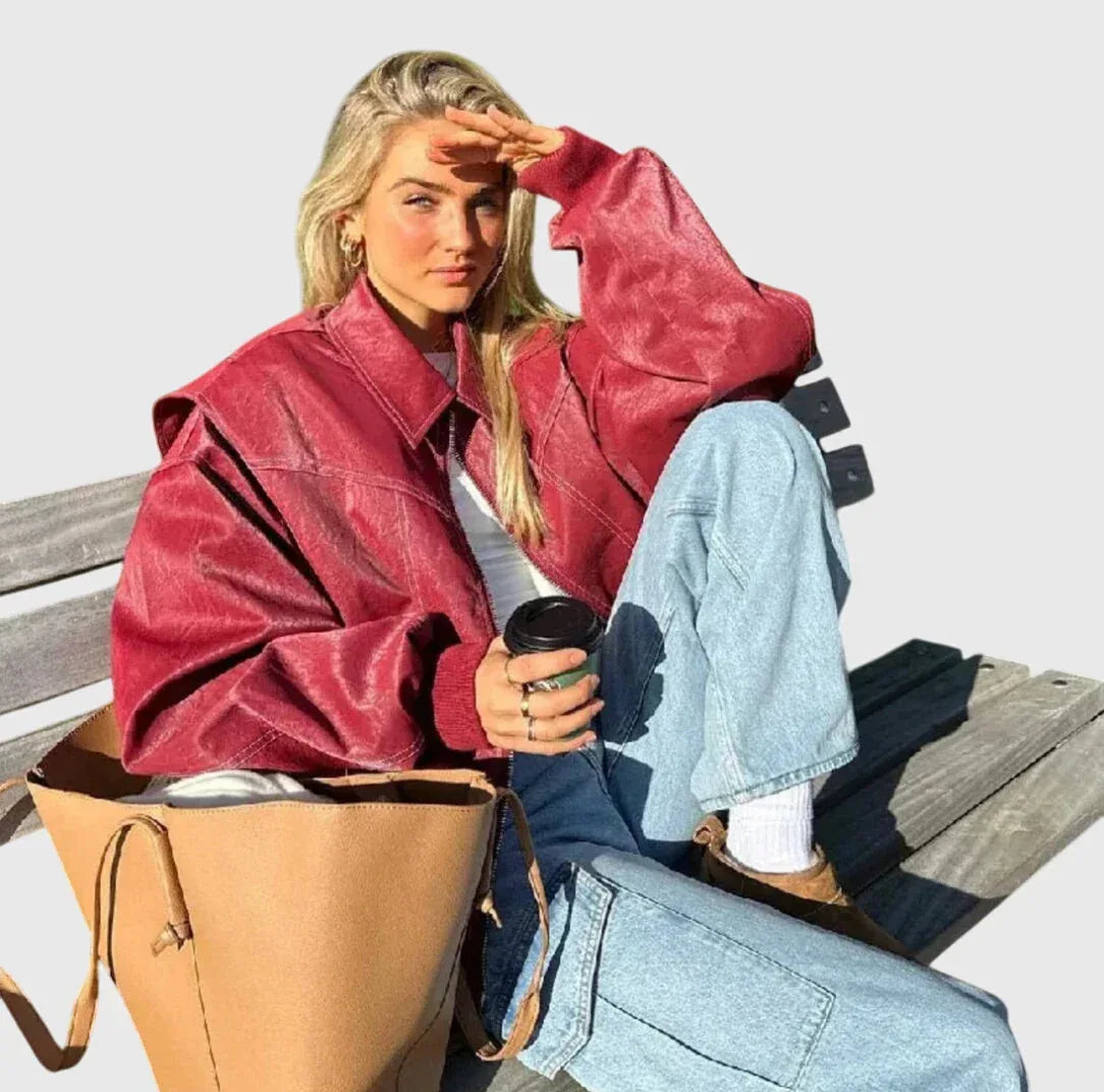 Faye™ - Oversized Leather Jacket - Sarah and Emma Portland