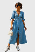 Jacqueline™ | Elegant Denim Dress - Sarah and Emma Portland