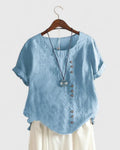 Elisavie | Comfortable Short Sleeve Blouse - Sarah and Emma Portland
