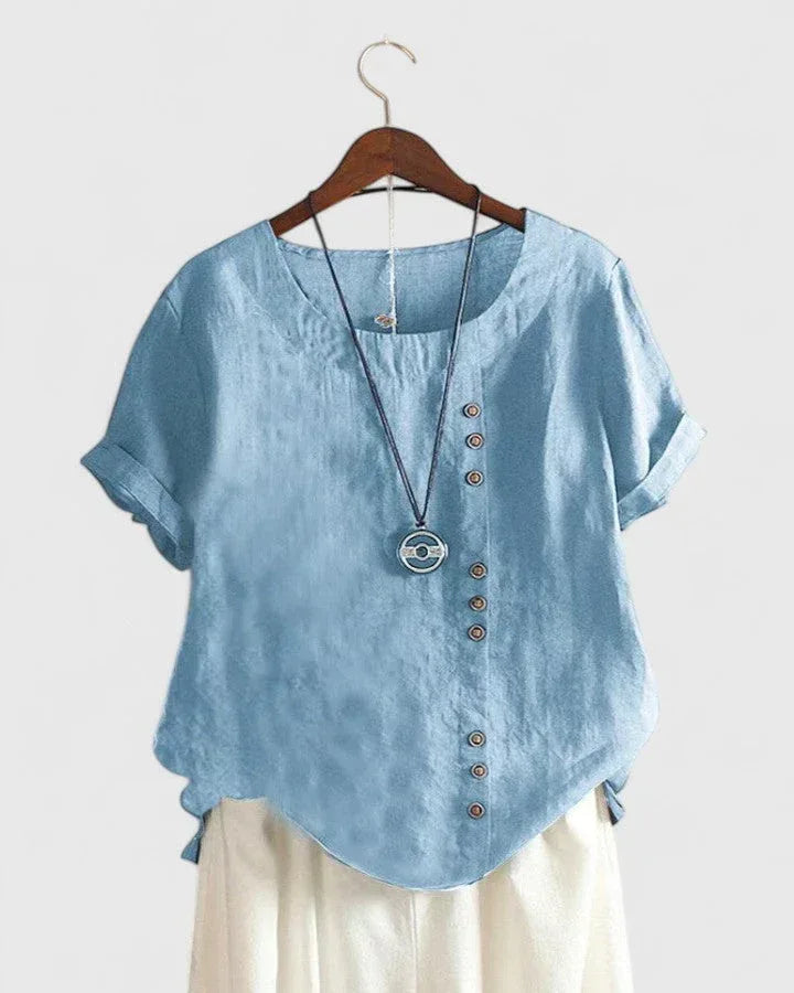 Elisavie | Comfortable Short Sleeve Blouse - Sarah and Emma Portland
