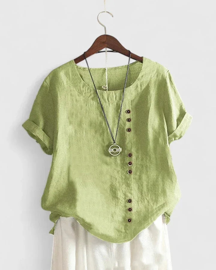 Elisavie | Comfortable Short Sleeve Blouse - Sarah and Emma Portland