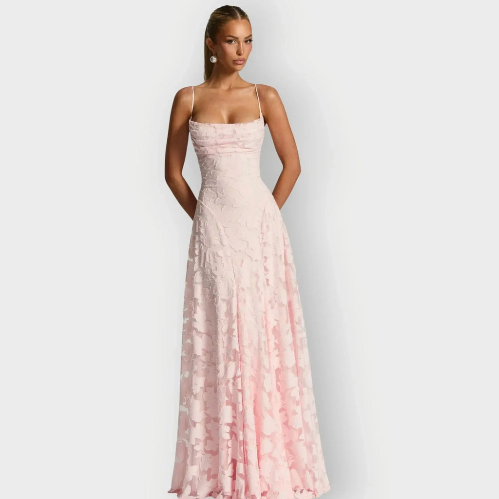 Maevira | Elegant Strapless Floral Evening Velvet Gown - Sarah and Emma Portland