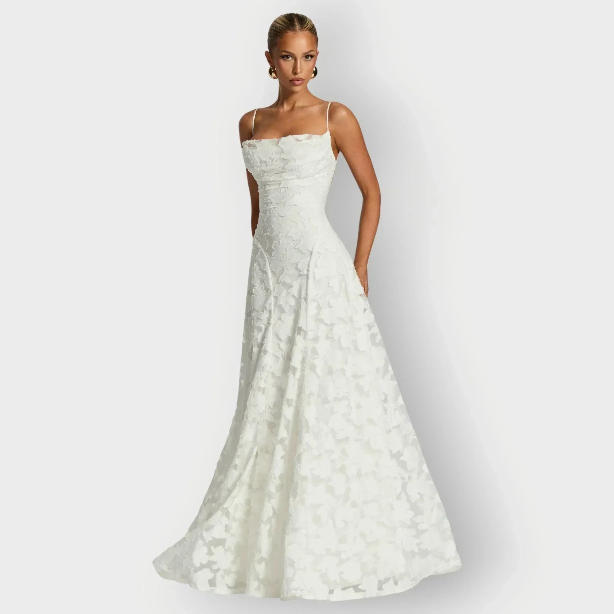 Maevira | Elegant Strapless Floral Evening Velvet Gown - Sarah and Emma Portland