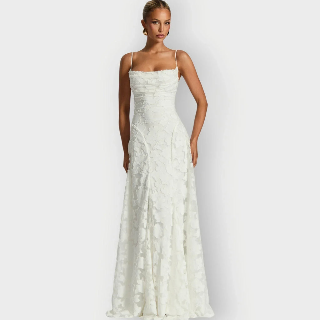 Maevira | Elegant Strapless Floral Evening Velvet Gown - Sarah and Emma Portland