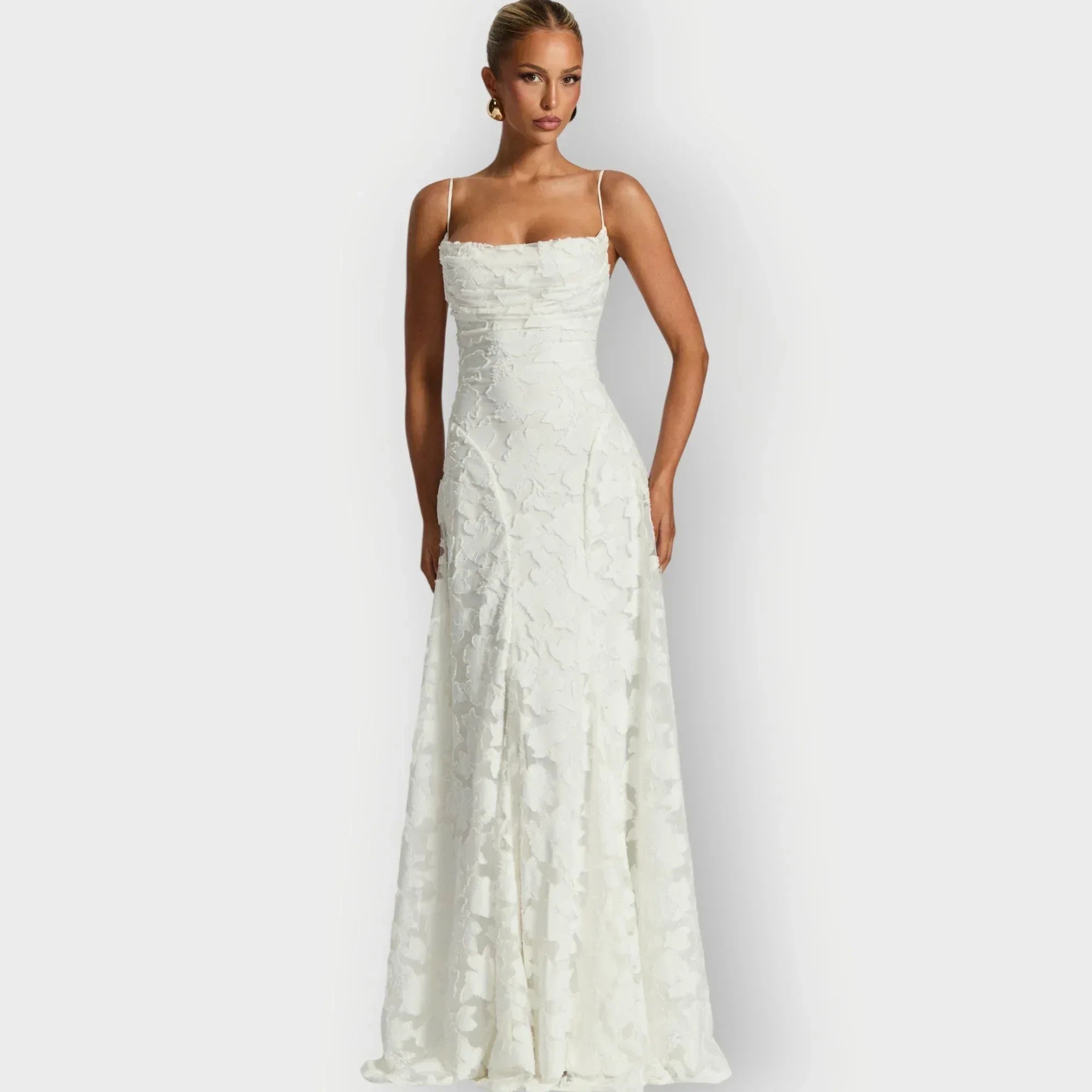 Maevira | Elegant Strapless Floral Evening Velvet Gown - Sarah and Emma Portland