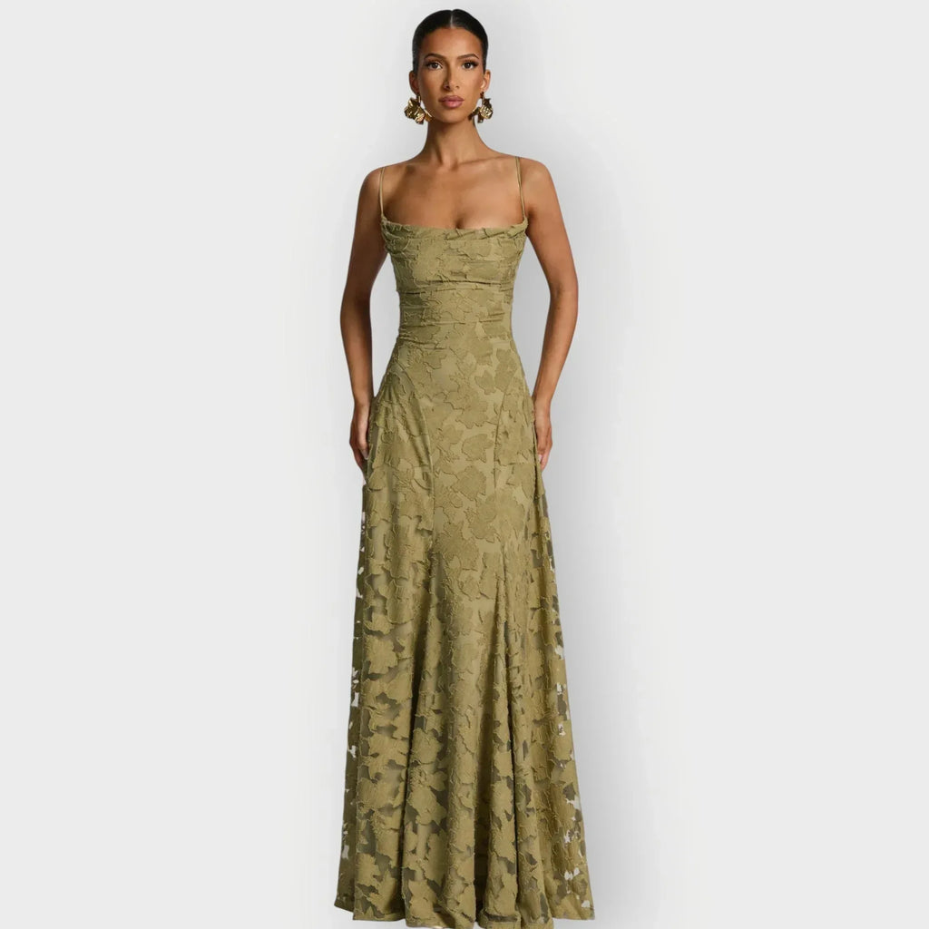 Maevira | Elegant Strapless Floral Evening Velvet Gown - Sarah and Emma Portland