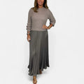 Caelynnah | Elegant Maxi Dress with Sweater & Pleated Skirt - Sarah and Emma Portland