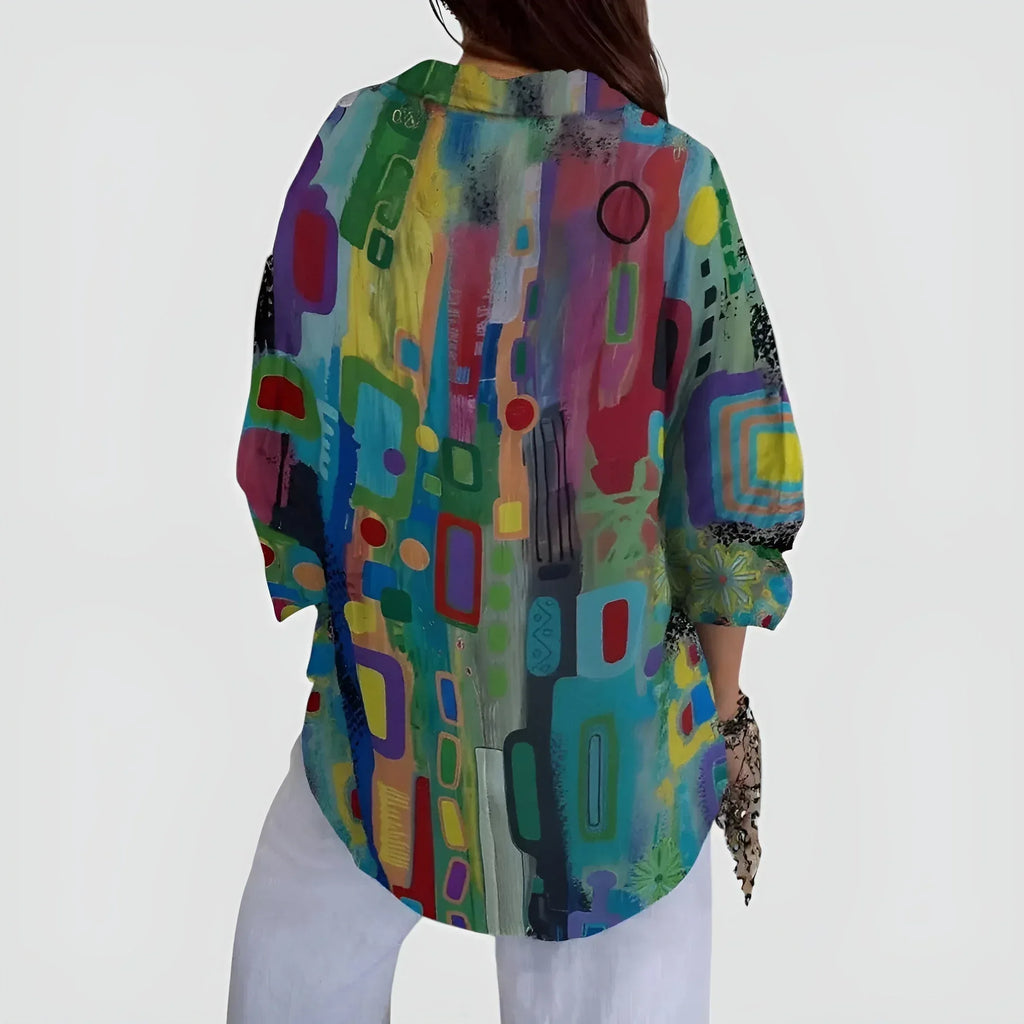 Ava™ blouse with geometric pattern - Sarah and Emma Portland