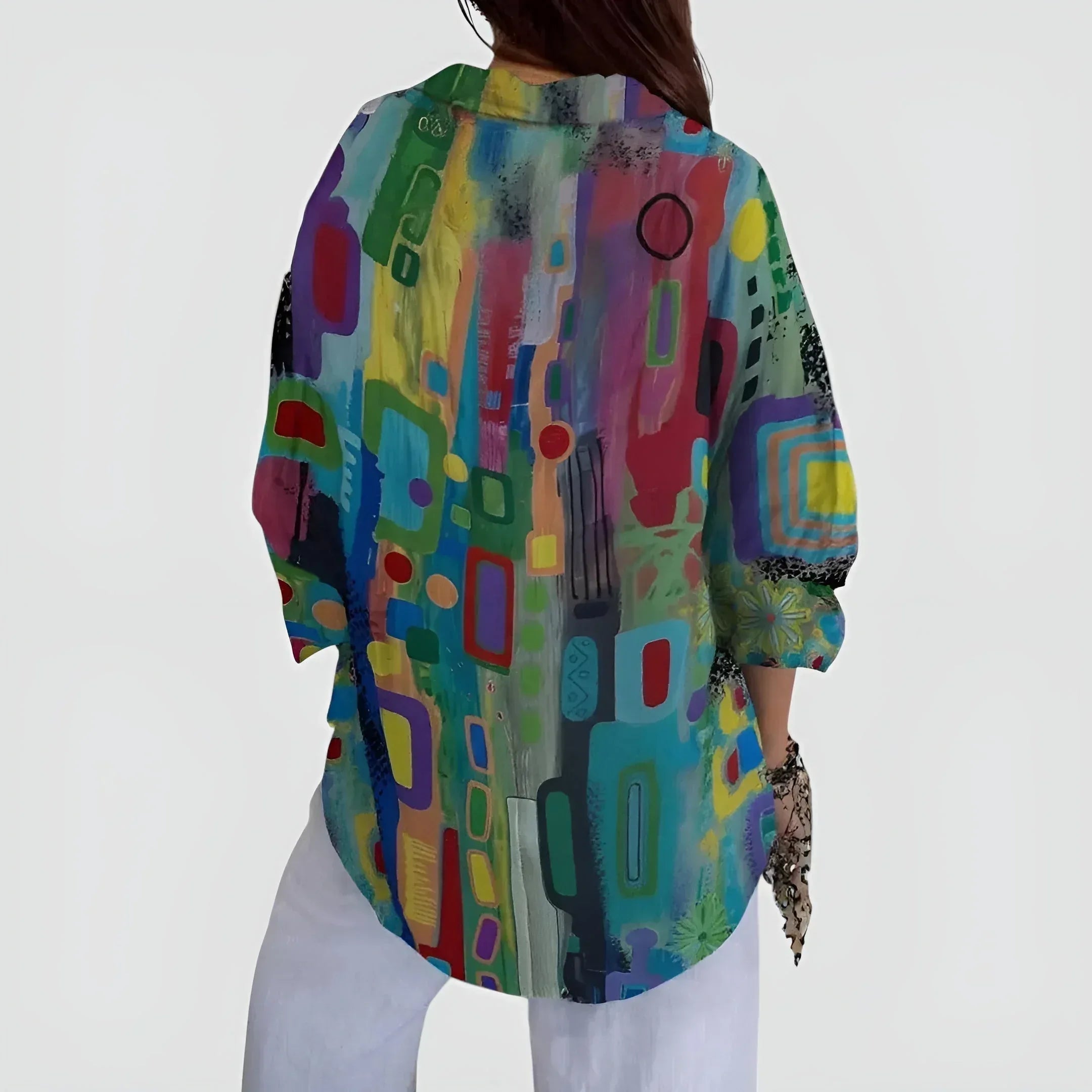 Ava™ blouse with geometric pattern - Sarah and Emma Portland
