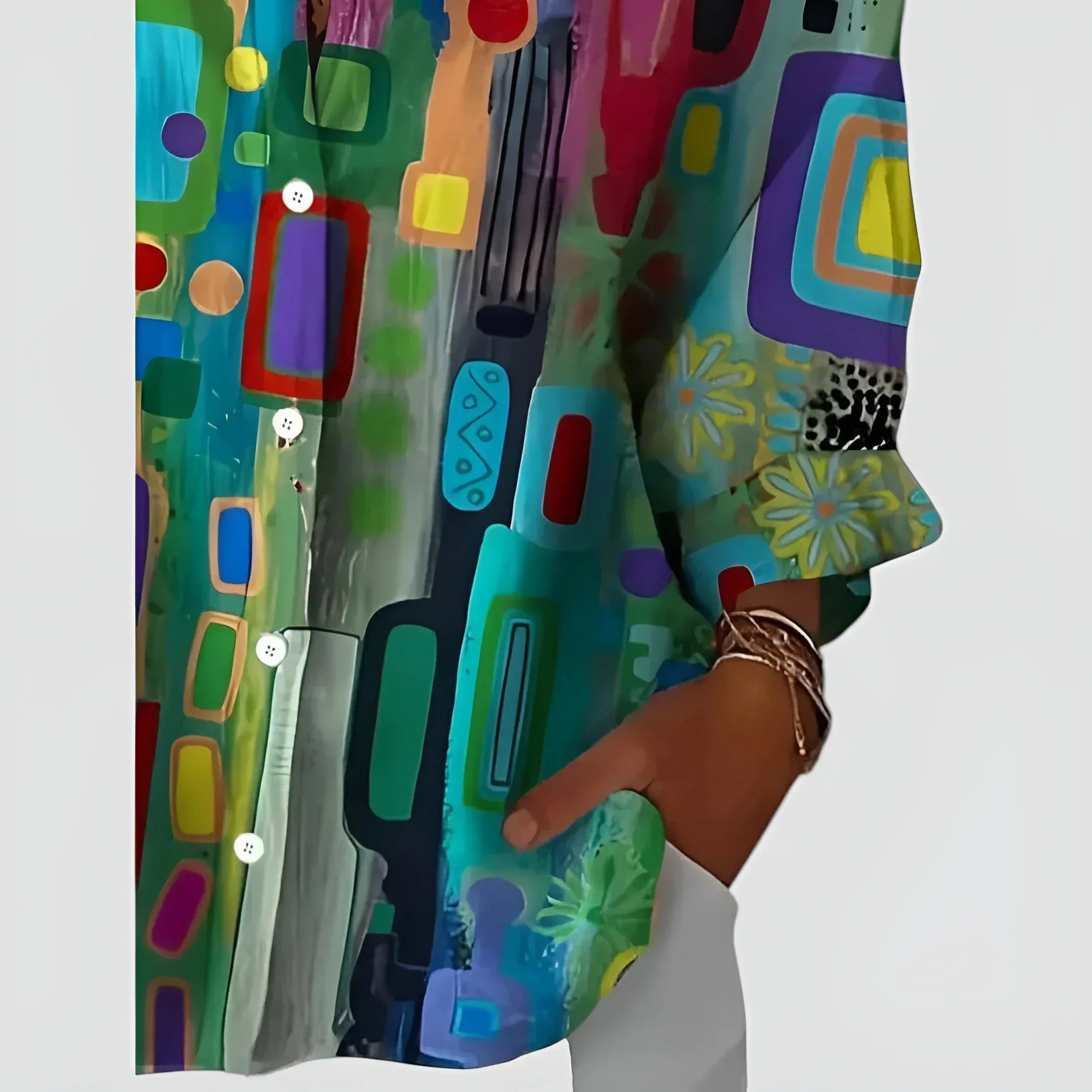 Ava™ blouse with geometric pattern - Sarah and Emma Portland