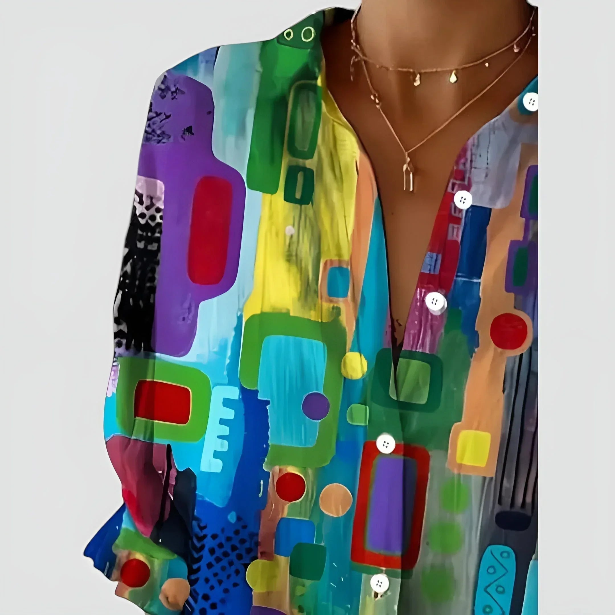 Ava™ blouse with geometric pattern - Sarah and Emma Portland