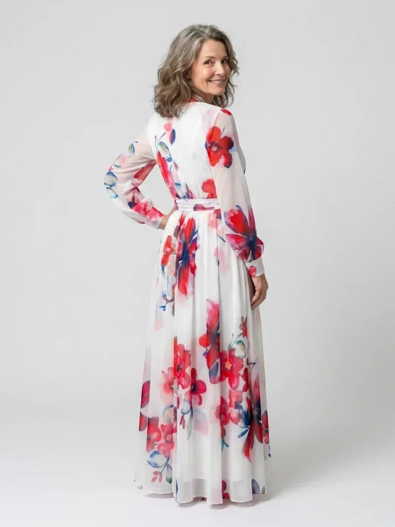 Lillian | Floral Long Sleeve Wrap Maxi Dress - Sarah and Emma Portland