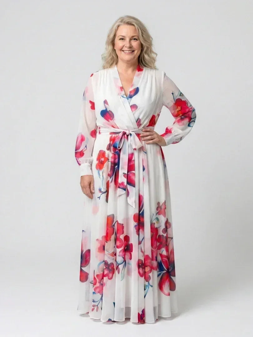 Lillian | Floral Long Sleeve Wrap Maxi Dress - Sarah and Emma Portland