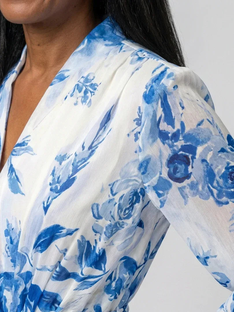 Lillian | Floral Long Sleeve Wrap Maxi Dress - Sarah and Emma Portland