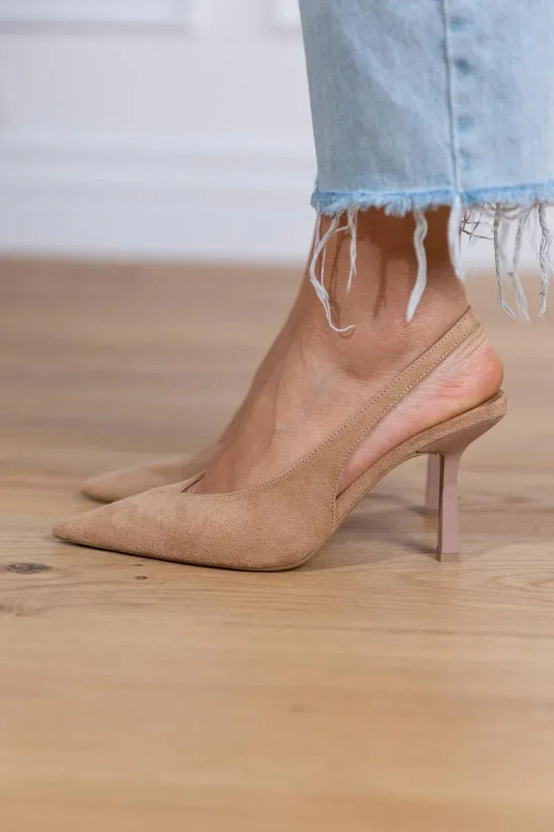 Giselle | Suede Slingback Heels - Sarah and Emma Portland