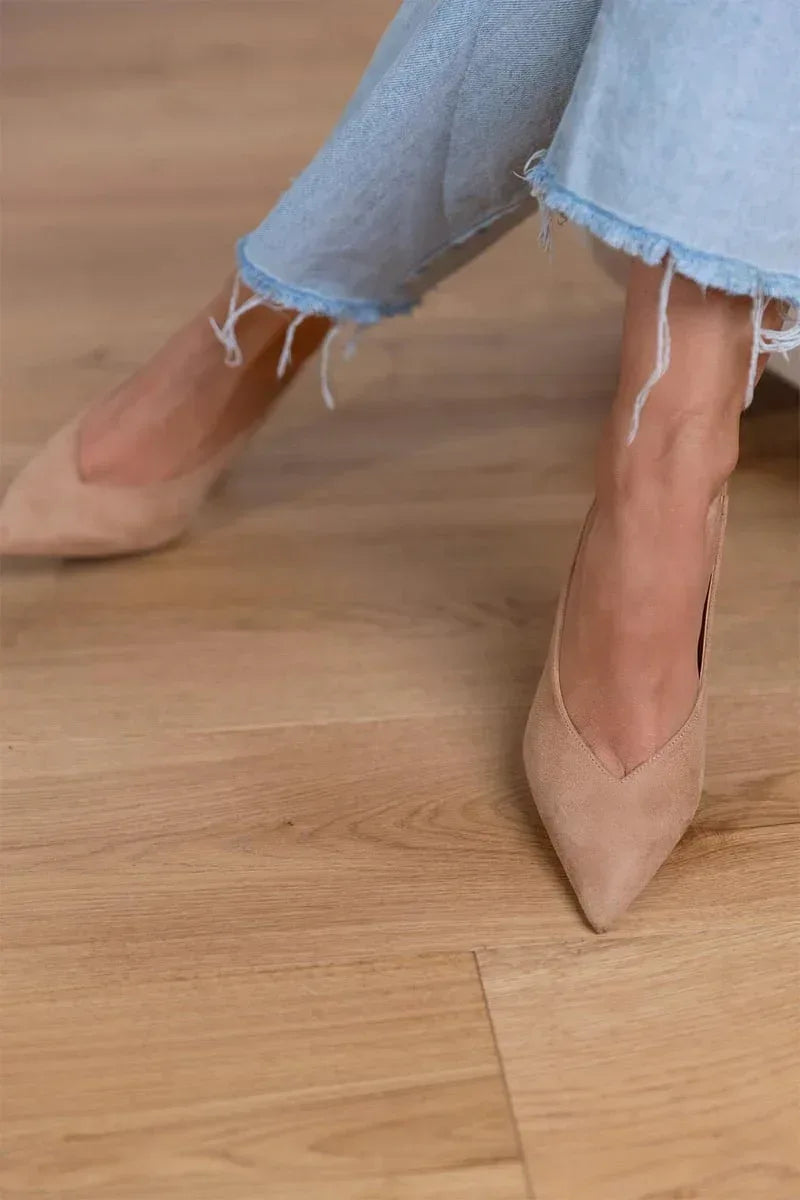 Giselle | Suede Slingback Heels - Sarah and Emma Portland