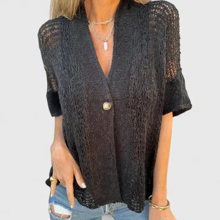 Calista | Elegant Knitted Shirt - Sarah and Emma Portland