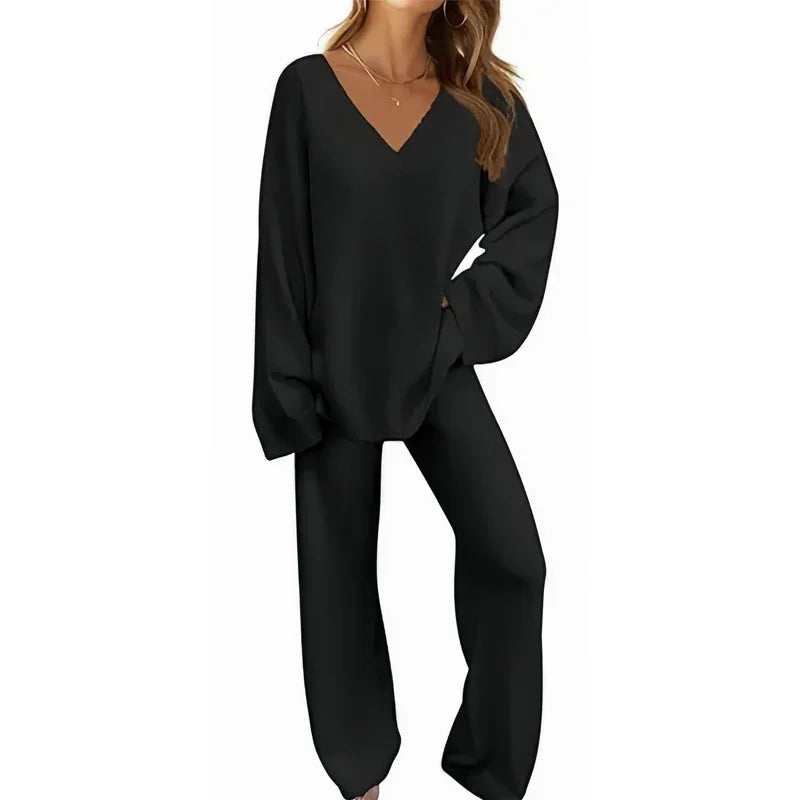Karla™ V-Neck Long Sleeve Sweater & Pants Set - Sarah and Emma Portland