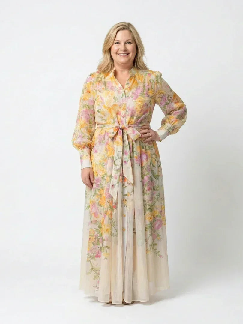 Cressida | Floral Sheer Long Sleeve Maxi Dress - Sarah and Emma Portland