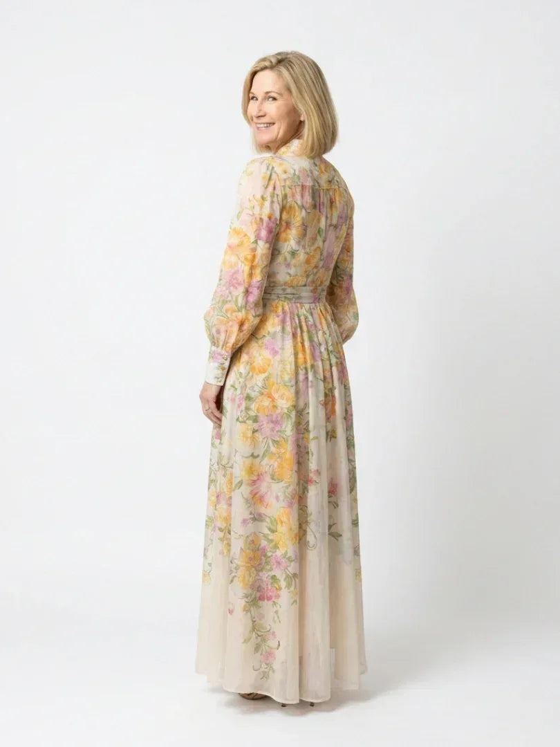 Cressida | Floral Sheer Long Sleeve Maxi Dress - Sarah and Emma Portland
