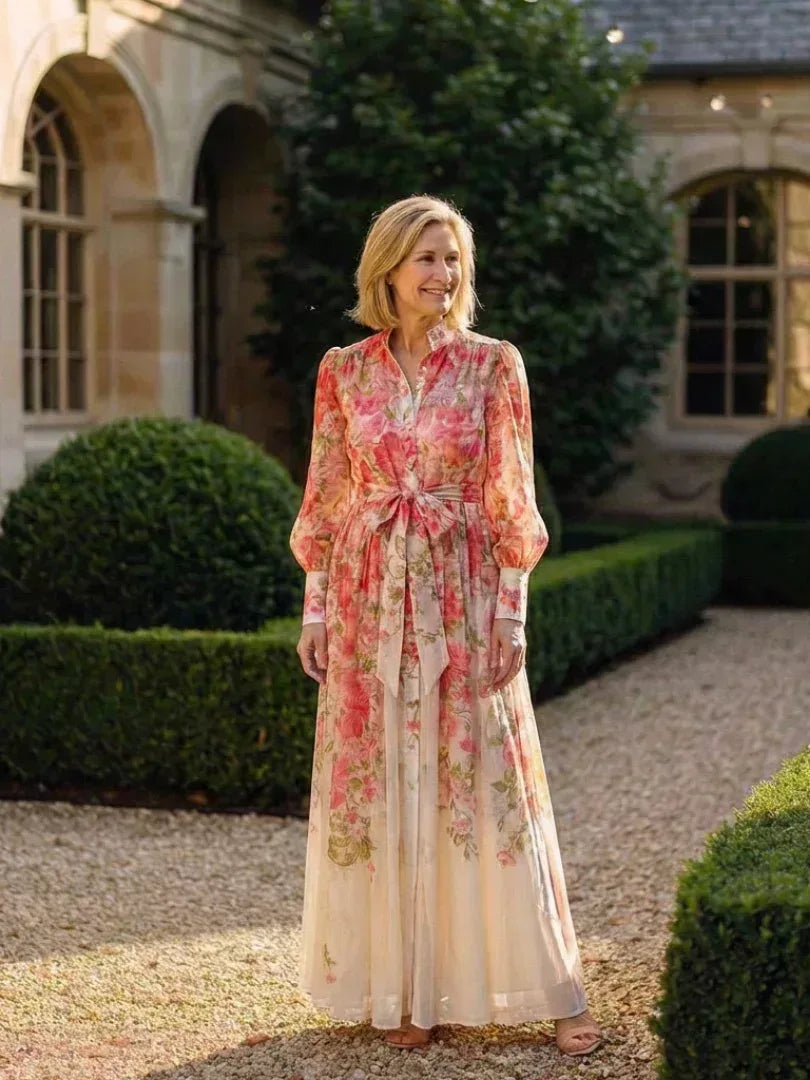 Cressida | Floral Sheer Long Sleeve Maxi Dress - Sarah and Emma Portland