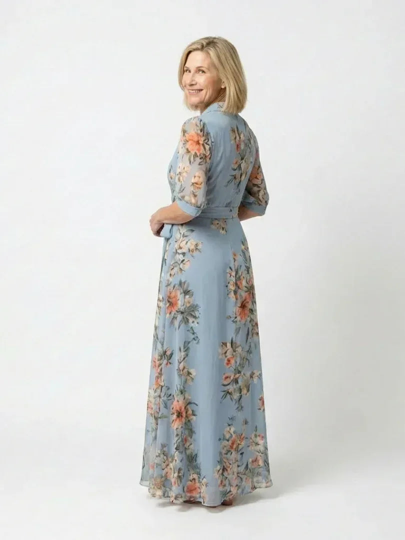 Elowen | Floral Wrap V Neck Maxi Dress - Sarah and Emma Portland