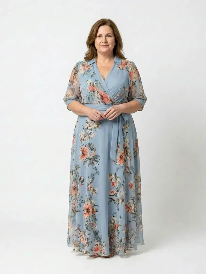 Elowen | Floral Wrap V Neck Maxi Dress - Sarah and Emma Portland