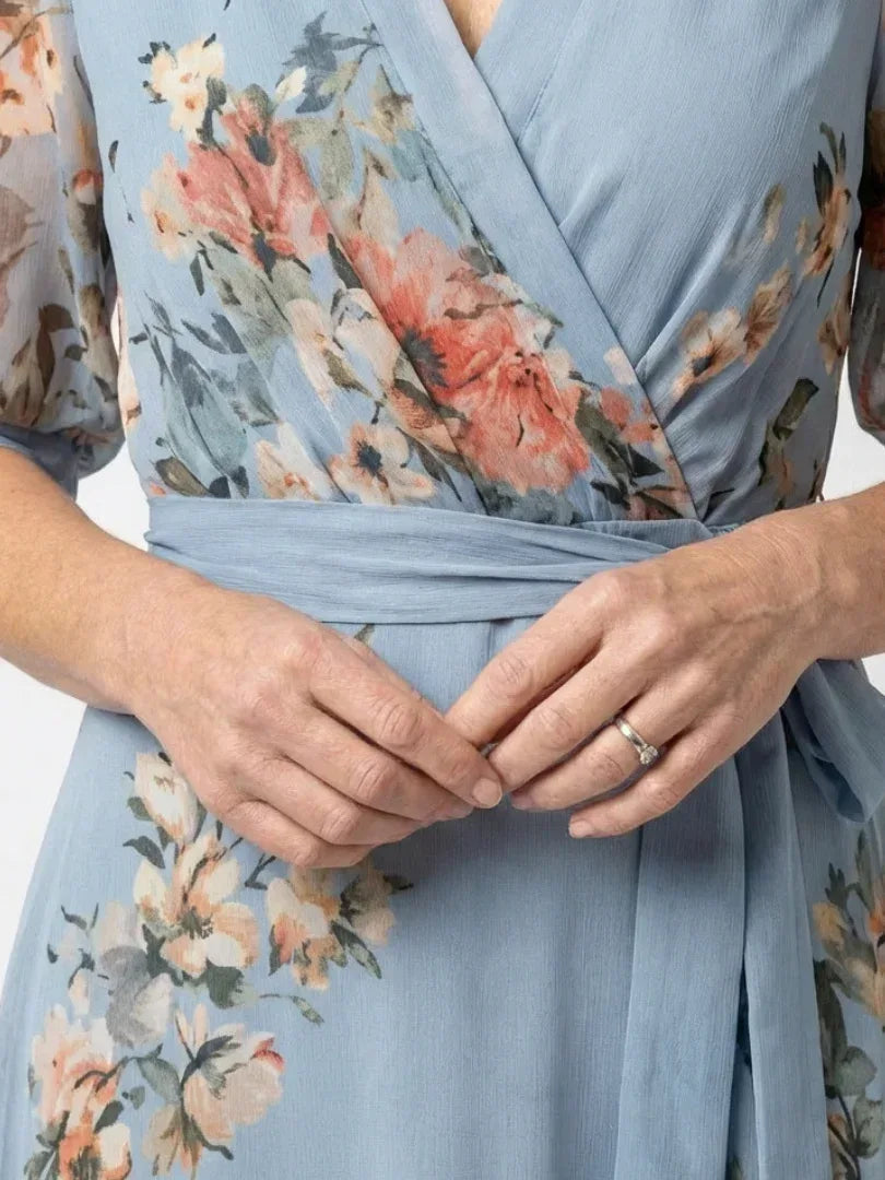 Elowen | Floral Wrap V Neck Maxi Dress - Sarah and Emma Portland