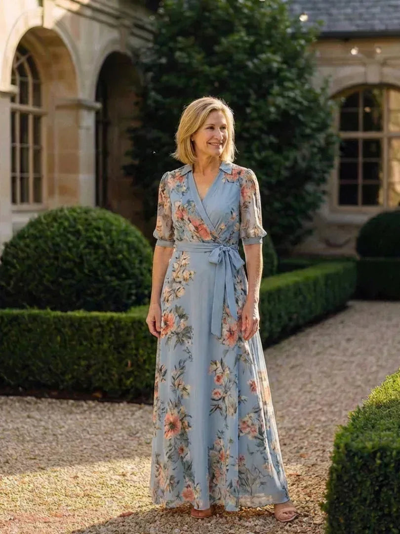 Elowen | Floral Wrap V Neck Maxi Dress - Sarah and Emma Portland