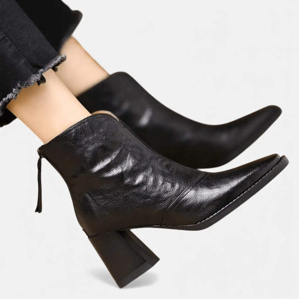 Claudia | Luxury Ankle Boots with Mid Heel - Sarah and Emma Portland