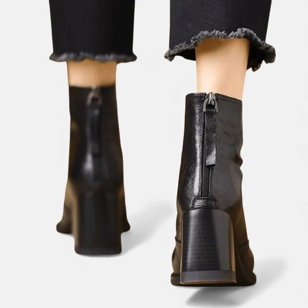 Claudia | Luxury Ankle Boots with Mid Heel - Sarah and Emma Portland